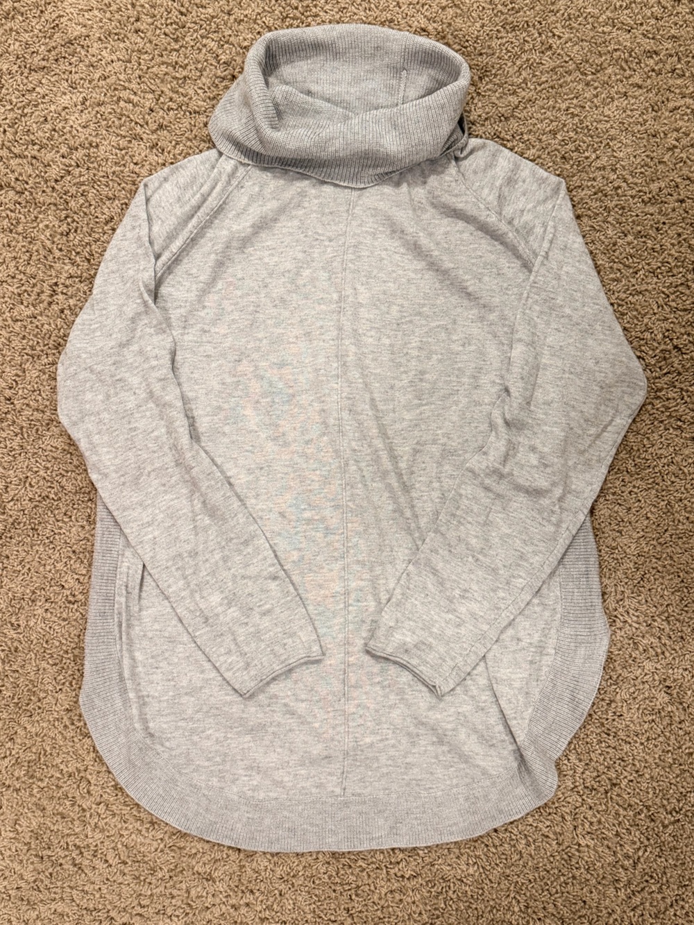 Caslon Gray Lightweight Wool Blend Turtleneck Tunic Sweater